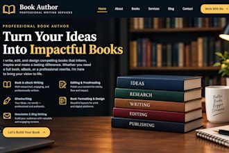design author website, book author website, ebook website, author landing