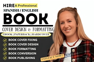 design spanish book cover, fix rejected cover for ingramspark, lulu and amazon