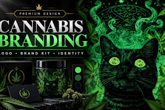 design cannabis brand logo design, premium branding kit and brand identity