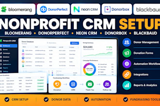 setup nonprofit CRM bloomerang donorperfect neon CRM donorbox blackbaud automati