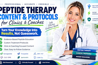 write peptide therapy content and protocols for clinics and coaches