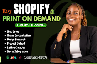 create a shopify print on demand store with custom design and pod integration