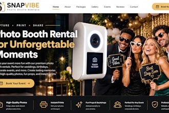 design wix photo booth website event rental booking website