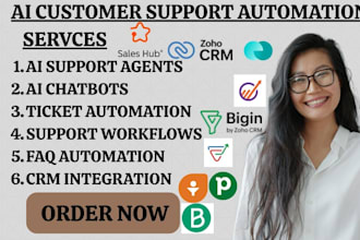 build ai customer support, chatbot, CRM automation and helpdesk