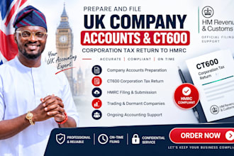 prepare and file UK company accounts and ct600 corporation tax return to hmrc