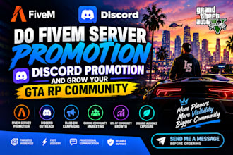 do fivem server promotion, discord promotion, and grow your gta rp community