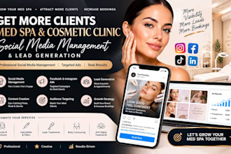 get cosmetic clinic, med spa leads, be your social media manager for med spa