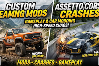 custom beamng drive mods, gameplay car modding,  car crash assetto corsa