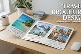 design travel brochure, tour package brochure, tourism business guide