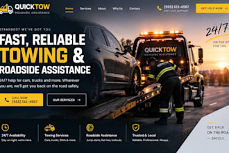 design wix towing company website wix roadside towing emergency service website