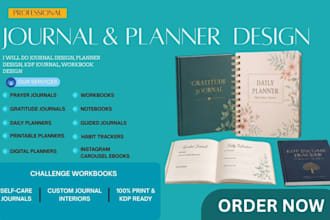 do journal design planner design KDP journal workbook design