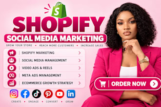 do shopify marketing, meta ads, video ads and ecommerce promotion