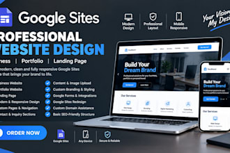 create a modern google sites business website, portfolio or landing page