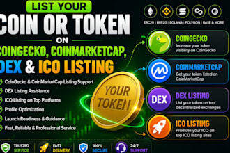 do token listing for your erc20, bep20, solana memecoin token on dex platforms