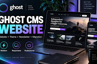 build ghost cms website, customize ghost theme, newsletter and migration