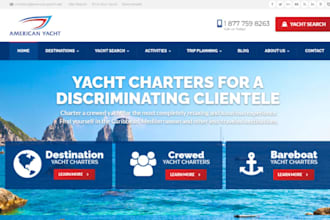 design wix yacht charter website boat rental booking payment integration