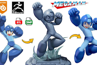 convert 2d to 3d model from image, sketch to stl for 3d printing figurine toys