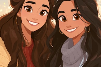 create a disney cartoon illustration