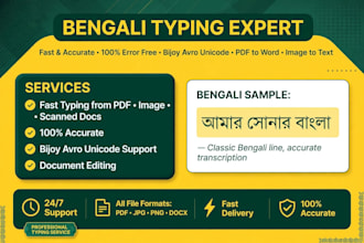do professional bengali typing, bangla translation and content writing