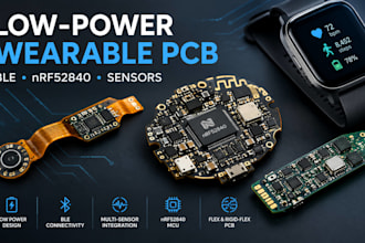 design low power wearable pcb with ble, sensors and nrf52840