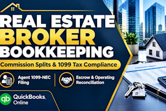 do real estate broker bookkeeping agent commissions and 1099 tax filing qbo