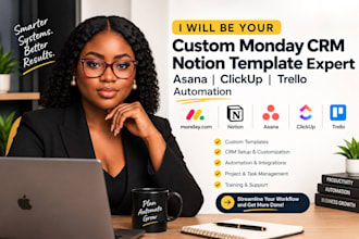 be your custom monday crm notion template expert asana clickup trello automation