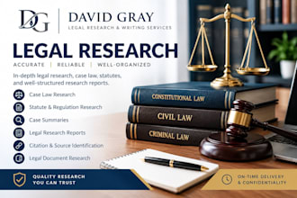 conduct legal research and prepare a clear research report