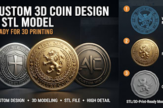 create custom 3d coin design and stl model