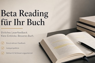 beta lesen und ehrliches feedback zu ihrem deutschen buch geben