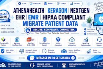 athenahealth setup keragon nextgen ehr emr hippa compliant migrate patient data