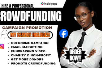 create crowdfunding  fundraising, gofundme campaign, nonprofit, email marketing