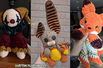 create handmade soft custom plush toy stuffed animals crochet kawaii plushie