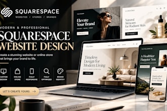 do squarespace website design, create squarespace store, or squarespace website