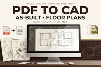 convert PDF to cad, create as built drawings and 2d floor plans