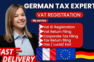 do german tax return, vat registration, vat id, income and corporate tax filing