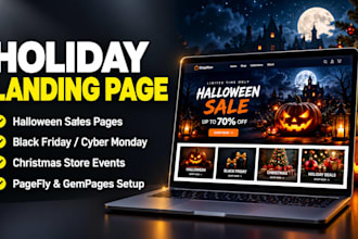 design hallowen shopify landing page ecommerce holiday website design