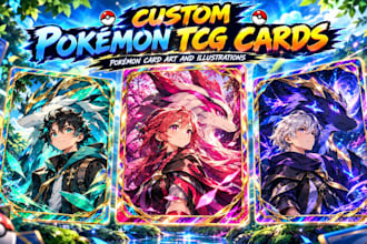 design custom pokemon tcg cards, pokemon card art and illustrations