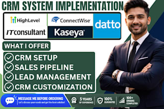 setup it consulting gohighlevel connectwise  autotask kaseya syncromspax datto