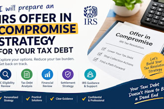 prepare an irs offer in compromise strategy for your tax debt