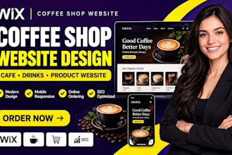 design wix coffee shop website cafe drink product website