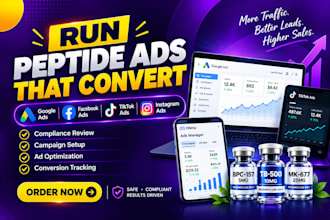 run peptide google ads peptide facebook ads tiktok ads social media ads campaign