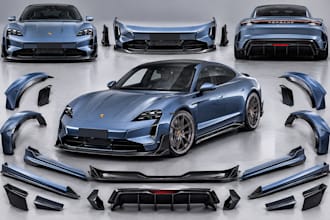 3d truck model wide body kit car design low poly car automotive for 3d printing