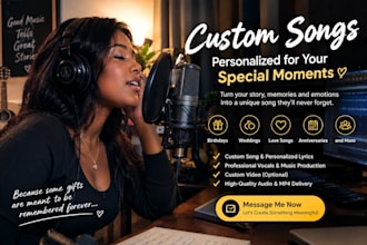 create a custom song personalized for birthdays weddings and love