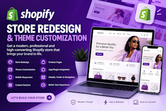 redesign shopify store, customize shopify theme, and shopify revamp