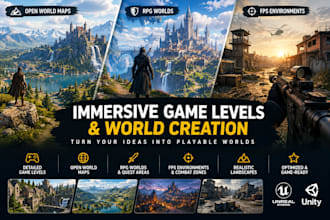 build immersive game levels, open world maps, rpg worlds and fps environments