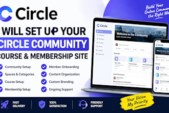 set up your circle community course and membership site