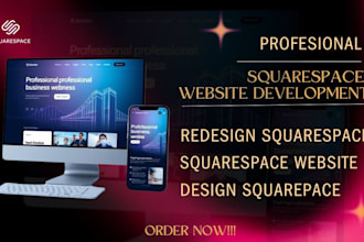 develop squarespace website, design or redesign squarespace website