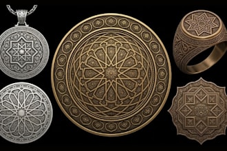 sculpt islamic calligraphy 3d bas relief panel for cnc  carving and 3d printing