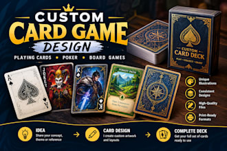 design custom playing cards card game poker cards and board game