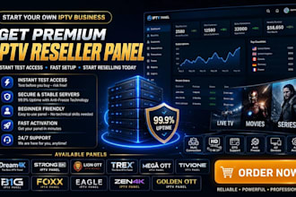 activate reseller panel strong8k,ott panel,tivione, b1g,dream4k,iptv rebrand